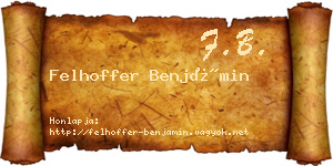 Felhoffer Benjámin névjegykártya