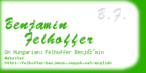 benjamin felhoffer business card